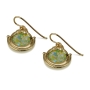 14K Gold and Roman Glass Braided Earrings - 1