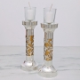 Bier Judaica 925 Sterling Silver Handcrafted Candlesticks With Floral Motif (Variety of Colors) - 7