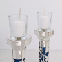 Bier Judaica 925 Sterling Silver Handcrafted Candlesticks With Floral Motif (Variety of Colors) - 2