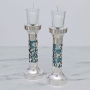 Bier Judaica 925 Sterling Silver Handcrafted Candlesticks With Floral Motif (Variety of Colors) - 11