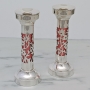 Bier Judaica 925 Sterling Silver Handcrafted Candlesticks With Floral Motif (Variety of Colors) - 9