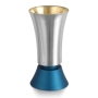 Bier Judaica 925 Sterling Silver Kiddush Cup With Blue Anodized Aluminum Base - 1