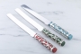 Bier Judaica Colorful Floral Challah Knife  - 2
