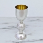Bier Judaica Handcrafted 925 Sterling Silver Kiddush Cup With Lined Hammered Design - 1