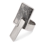 Blackened 925 Sterling Silver Rectangle Ring – Eshet Chayil (Proverbs 31:10-31) - 1