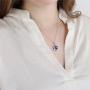 Diamond-Accented Star of David 14K White Gold Pendant Necklace With Blue Enamel - 4