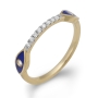 Elegant Diamond-Accented Evil Eye 14K Yellow Gold Ring (Blue Enamel) - 1