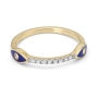 Elegant Diamond-Accented Evil Eye 14K Yellow Gold Ring (Blue Enamel) - 4