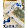 Broderies de France Blue Bird Tablecloth with Optional Matching Challah Cover - 5