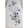 Broderies De France Shalom Aleichem Tablecloth with Floral Design – Black - 2