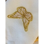 Broderies De France Table Set (6 Napkins & 6 Placemats, Optional Runner) – Gold Butterfly Design - 4