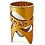 Nickel and 24K Gold Plated Kiddush Cup with Blessing-Various Colors. Caesarea Arts - 4