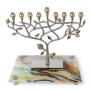 Jordana Klein Glass Hanukkah Menorah Tray – Lighting Candles - 3