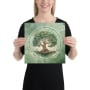 Blooming Tree of Life Print on Canvas - Green - 2