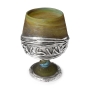 Handmade Ceramic and Sterling Silver-Plated "Jerusalem" Kiddush Cup - 3