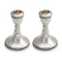 Chic Handcrafted Sterling Silver Shabbat Candlesticks With Floral Filigree Design By Traditional Yemenite Art - 2