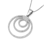 Diamond-Accented Circles 14K White Gold Pendant Necklace - 2