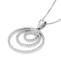 Diamond-Accented Circles 14K White Gold Pendant Necklace - 3