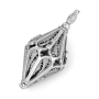Traditional Yemenite Art Handcrafted Small Sterling Silver Dreidel With Closed Bud Design and Filigree Pattern - 1
