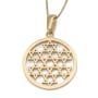 Round Star of David Compound 14K Yellow Gold Pendant Necklace - 1
