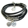 Multi-Cord Gray and Black Leather Bracelet - Mazal - 1