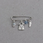 Danon Silver Plated Clothing Safety Pin with Swarovski Crystal (Boy / Girl) - 3