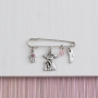 Danon Silver Plated Clothing Safety Pin with Swarovski Crystal (Boy / Girl) - 6