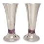 Davidoff Brothers Limited Edition Silver-Plated and Amethyst Shabbat Candlesticks - 1