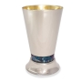Davidoff Brothers Limited Edition Sterling Silver-Plated Kiddush Cup Set with Blue Agate - 2