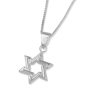 Delicate Sterling Silver Star of David Necklace - 1