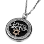 Deluxe 925 Sterling Silver and Onyx Stone Shema Yisrael Thick Men's Necklace With Golden Star of David  - 1
