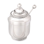 Bier Judaica Deluxe 925 Sterling Silver "Sweet New Year" Honey Dish Set With Beaded Design - 3