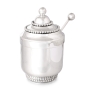 Bier Judaica Deluxe 925 Sterling Silver "Sweet New Year" Honey Dish Set With Beaded Design - 2
