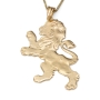 Grand Handcrafted 14K Yellow Gold Lion of Judah Pendant Necklace - 1