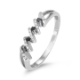 Designer 14K White Gold Ring with White and Black Diamonds - 1