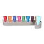 Y. Karshi Designer Anodized Aluminum Hammered Base Multicolored Cone Hanukkah Menorah - 1