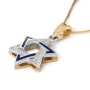 Diamond-Accented 14K Gold Double Star of David Pendant Necklace By Anbinder Jewelry - 3