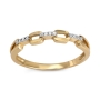 Diamond-Studded 14K Gold Ring With Chain Design - 2