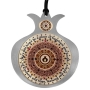 Dorit Judaica Stainless Steel Pomegranate English Home Blessing Wall Hanging - Pomegranates (Yellow) - 1