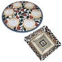 Metal Seder Plate and Matzah Tray Set By Dorit Judaica – Pomegranate Motif - 1