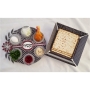 Metal Seder Plate and Matzah Tray Set By Dorit Judaica – Floral and Polka Dots Design - 5