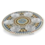 Dorit Judaica Delicate Stainless Steel Round Seder Plate - Small Pomegranates - 1