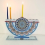 Dorit Judaica Metal Hanukkah Menorah With Laser-Cut Mandala Design - 2