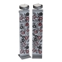 Dorit Judaica Sabbath Candlesticks – Grey, Red & Black Floral Pattern - 2