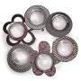 Passover Seder Night Set By Dorit Judaica – Circular Seder Plate With Floral Design and Matzah Tray With Floral and Polka Dot Designs - 3