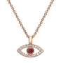 Yaniv Fine Jewelry 18K Gold Evil Eye Diamond Necklace with Ruby Stone - 6