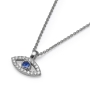 Yaniv Fine Jewelry 18K Gold Evil Eye Diamond Necklace with Sapphire Stone  - 7