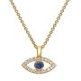 Yaniv Fine Jewelry 18K Gold Evil Eye Diamond Necklace with Sapphire Stone  - 4