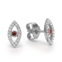 Yaniv Fine Jewelry 18K Gold Evil Eye Earrings with Ruby Stone - 4