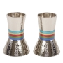 Yair Emanuel Hammered Nickel Candlesticks (Choice of Colors) - 1